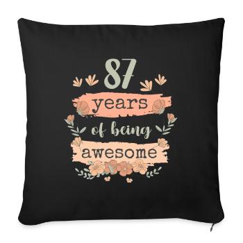 87 années d’anniversaire de cadeau en disant drôle - Housse de coussin décorative 45 x 45 cm - noir - Devant