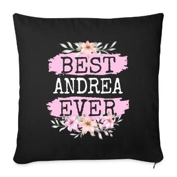 Andrea Geschenk Name Geburtstag - Sofakissenbezug 45 x 45 cm - Schwarz - Vorne