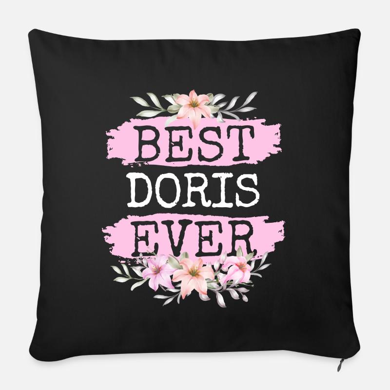 Doris Geschenk Name Geburtstag - Sofakissenbezug 45 x 45 cm - Schwarz