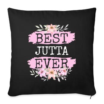 Jutta Geschenk Name Geburtstag - Sofakissenbezug 45 x 45 cm - Schwarz - Vorne