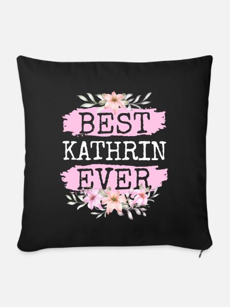 Kathrin Geschenk Name Geburtstag - Sofakissenbezug 45 x 45 cm - Schwarz