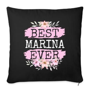 Marina Gift Name Birthday - Sofa pillowcase 17,3'' x 17,3'' (45 x 45 cm) - black - Front