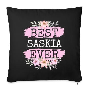 Saskia Geschenk Name Geburtstag - Sofakissenbezug 45 x 45 cm - Schwarz - Vorne
