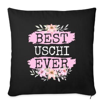 Uschi Geschenk Name Geburtstag - Sofakissenbezug 45 x 45 cm - Schwarz - Vorne