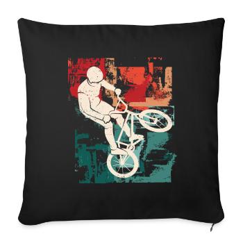 BMX Bike Stunts Vintage BMX Cycliste - Housse de coussin décorative 45 x 45 cm - noir - Devant