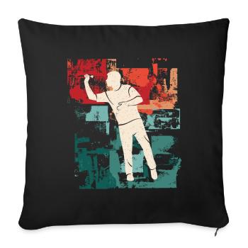 Joueur de fléchettes Joueur de fléchettes vintage - Housse de coussin décorative 45 x 45 cm - noir - Devant