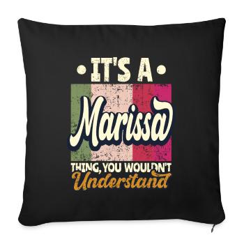 Marissa Name Geschenk Personalisiert Spruch Lustig - Sofakissenbezug 45 x 45 cm - Schwarz - Vorne