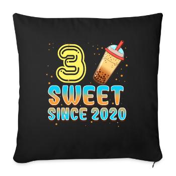3ème anniversaire Bubble Tee - Housse de coussin décorative 45 x 45 cm - noir - Devant
