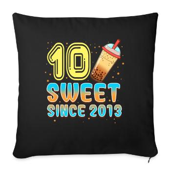 10. Geburtstag Bubble Tee - Sofakissenbezug 45 x 45 cm - Schwarz - Vorne