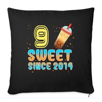 9e anniversaire Bubble Tee - Housse de coussin décorative 45 x 45 cm - noir - Devant
