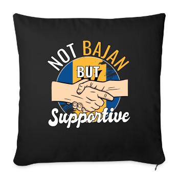 Pas Bajan mais un touriste de voyage de pays de soutien - Housse de coussin décorative 45 x 45 cm - noir - Devant