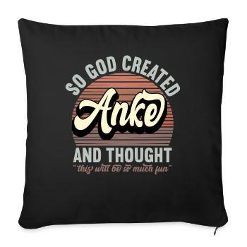 Name Anja Gift Birthday Saying Funny - Sofa pillowcase 17,3'' x 17,3'' (45 x 45 cm) - black - Front