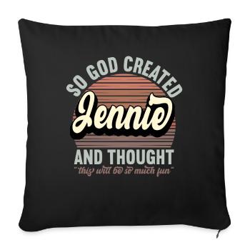 Name Jennie Gift Birthday Saying Funny - Sofa pillowcase 17,3'' x 17,3'' (45 x 45 cm) - black - Front