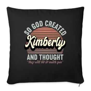 Nom Kimberly Cadeau Anniversaire Dire Drôle - Housse de coussin décorative 45 x 45 cm - noir - Devant