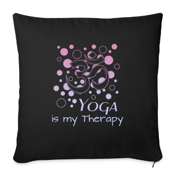 Om Yoga - Sofakissenbezug 45 x 45 cm - Schwarz - Vorne