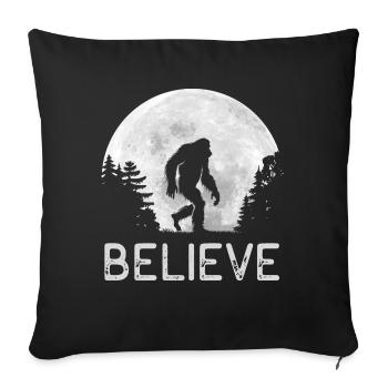 Full Moon - Night - Bigfoot Silhouette - Sofa pillowcase 17,3'' x 17,3'' (45 x 45 cm) - black - Front
