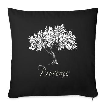 Weißer mediterraner Olivenbaum aus der Provence, schick - Sofakissenbezug 45 x 45 cm - Schwarz - Vorne