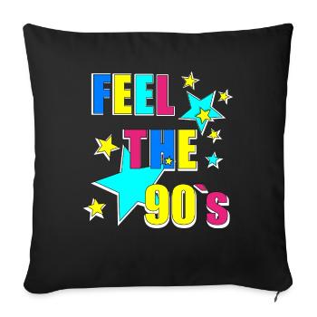 Ressentez les années 90 - Housse de coussin décorative 45 x 45 cm - noir - Devant