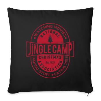 Lustiges Weihnachtsklingel-Lager-Backen-Torten-Film-Geschenk - Sofakissenbezug 45 x 45 cm - Schwarz - Vorne