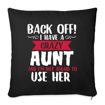 J'ai un fou tante - Housse de coussin décorative 45 x 45 cm - noir - Devant