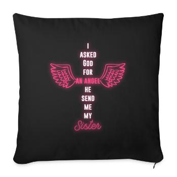 sister - Sofa pillowcase 17,3'' x 17,3'' (45 x 45 cm) - black - Front