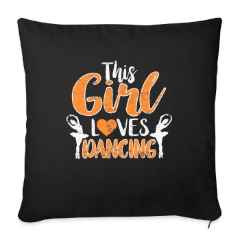 Cette fille aime la danse - Housse de coussin décorative 45 x 45 cm - noir - Devant