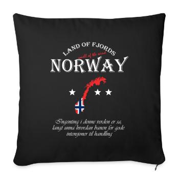 norway land of the fjords - Sofa pillowcase 17,3'' x 17,3'' (45 x 45 cm) - black - Front