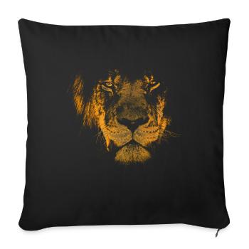 lion head wildcat mane - Sofa pillowcase 17,3'' x 17,3'' (45 x 45 cm) - black - Front