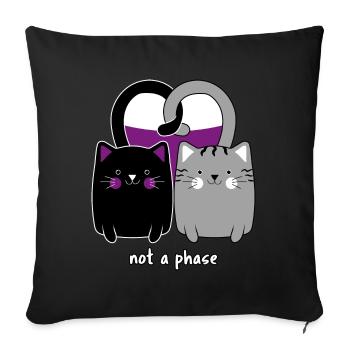 Asexuell Stolz Katze Herz Lustig ACE Geschenk - Sofakissenbezug 45 x 45 cm - Schwarz - Vorne