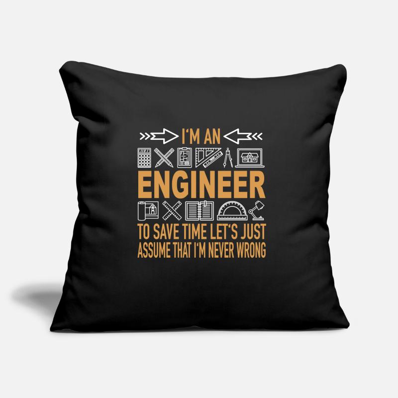 Engineer Save Time Never Wrong IT knowledge Sofa pillowcase 17,3'' x 17,3'' (45 x 45 cm)