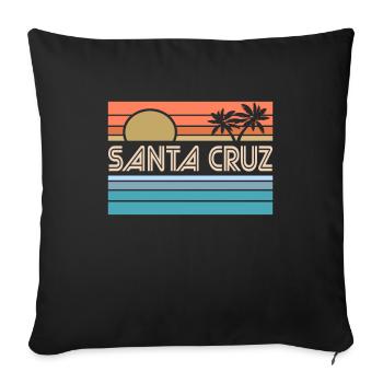 Santa Cruz California Sonnenuntergang 70er 80er - Sofakissenbezug 45 x 45 cm - Schwarz - Vorne