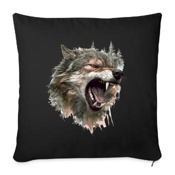 Wolf Wolf Head Scratch Marks Claws Wild Forest Hunter - Sofa pillowcase 17,3'' x 17,3'' (45 x 45 cm) - black - Front