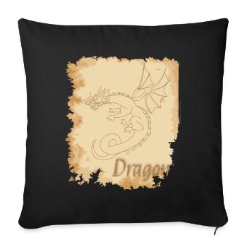 Ancient dragon - Sofa pillowcase 17,3'' x 17,3'' (45 x 45 cm) - black - Front