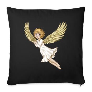 Ange de Noël - Housse de coussin décorative 45 x 45 cm - noir - Devant