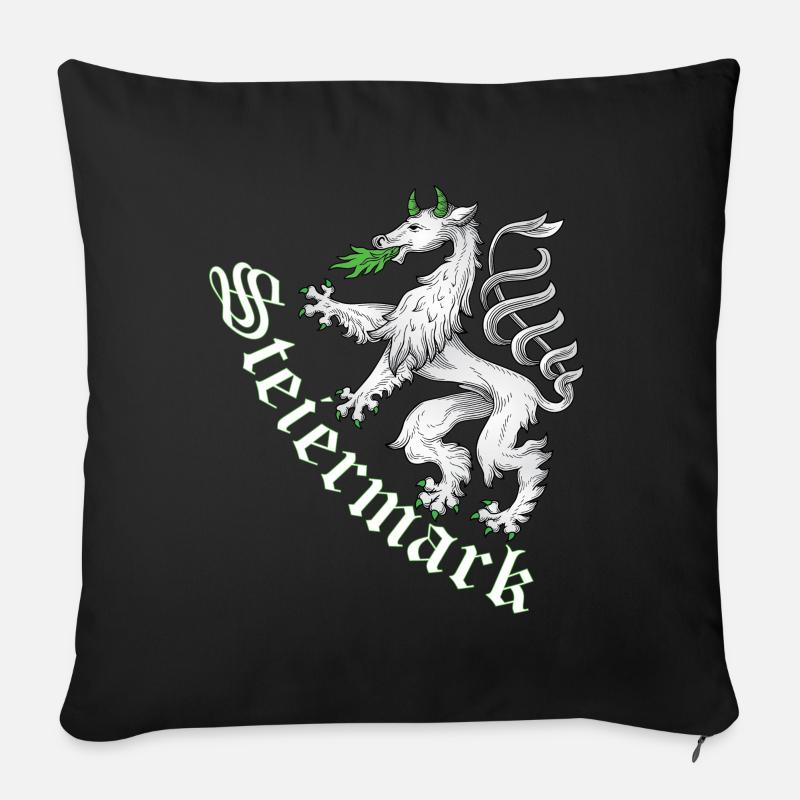 Steiermark T-Shirt - Sofakissenbezug 45 x 45 cm - Schwarz