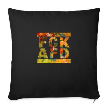 Le monde est coloré et devrait-il rester: FCK AFD! - Housse de coussin décorative 45 x 45 cm - noir - Devant