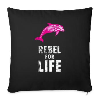 extinction rebelle juste rebelle - Housse de coussin décorative 45 x 45 cm - noir - Devant