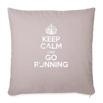 Grande chemise de course - Restez calme et continuez à courir - Housse de coussin décorative 45 x 45 cm - taupe clair - Devant