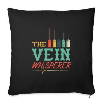 Phlebologist Phlebology The Vein Whisperer - Sofa pillowcase 17,3'' x 17,3'' (45 x 45 cm) - black - Front
