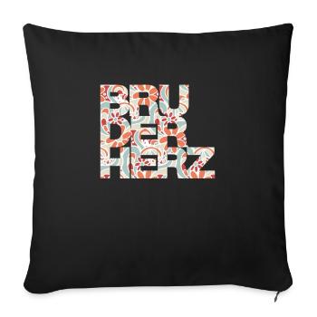 Coeur de frère Meilleur frère du monde idée cadeau - Housse de coussin décorative 45 x 45 cm - noir - Devant