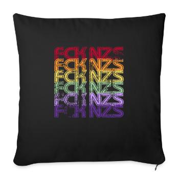 Gegen Nazis - FCK NZS - Gegen Rechts - Vintage - Sofakissenbezug 45 x 45 cm - Schwarz - Vorne