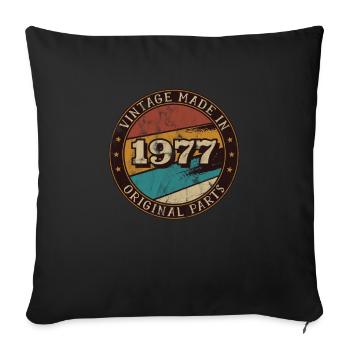 1977 Geburtstag Vintage Geschenkidee - Sofakissenbezug 45 x 45 cm - Schwarz - Vorne