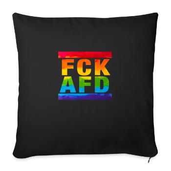 Gegen Nazis - FCK AFD - Gegen Rechts - Sofakissenbezug 45 x 45 cm - Schwarz - Vorne
