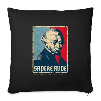 SAPERE AUDE IMMANUEL KANT PHILOSOPHIE GESCHENK - Sofakissenbezug 45 x 45 cm - Schwarz - Vorne