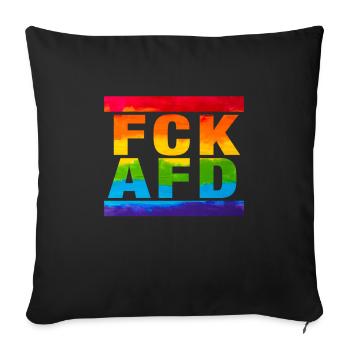 Gegen Nazis - FCK AFD - Gegen Rechts - LGBTQ - Sofakissenbezug 45 x 45 cm - Schwarz - Vorne