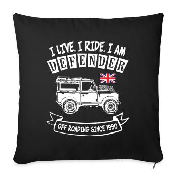 Landy Defender Life - Sofakissenbezug 45 x 45 cm - Schwarz - Vorne