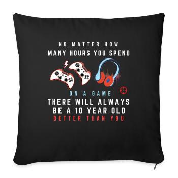 Heures de jeu - Housse de coussin décorative 45 x 45 cm - noir - Devant