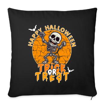 Halloween Design Creepy Skeleton Design - Sofa pillowcase 17,3'' x 17,3'' (45 x 45 cm) - black - Front