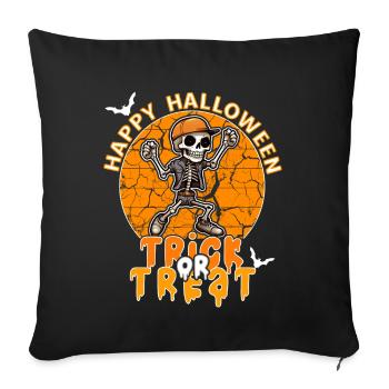 Halloween Design Creepy Skeleton Design - Sofa pillowcase 17,3'' x 17,3'' (45 x 45 cm) - black - Front