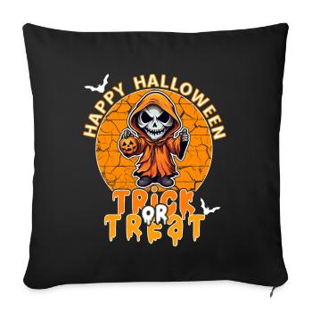 Halloween Design Creepy Skeleton Design - Sofa pillowcase 17,3'' x 17,3'' (45 x 45 cm) - black - Front